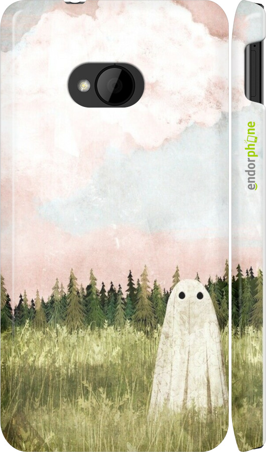 3D пластиковый глянцевый чехол Привидение для HTC One M7 - 6401c-36 изображение 