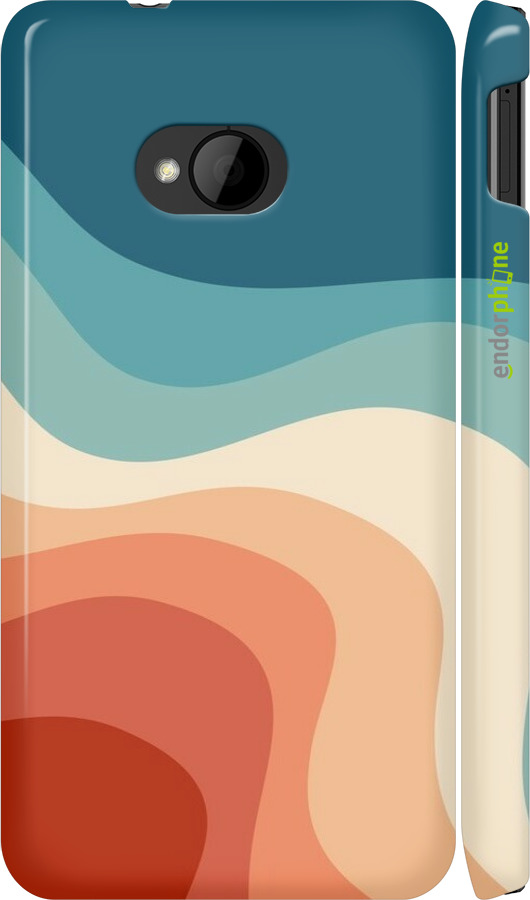 3D пластиковий глянцевий чехол У стилі ретро з хвилями для HTC One M7 - 6531c-36 изображение 