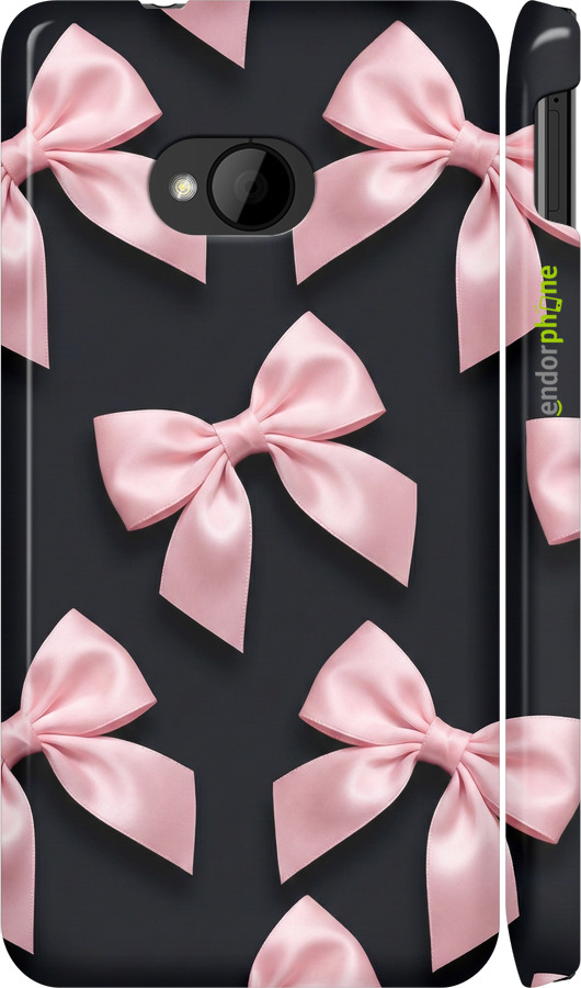 3D пластиковый глянцевый чехол Coquette Ribbons Dark Coquette для HTC One M7 - 6767c-36 изображение 