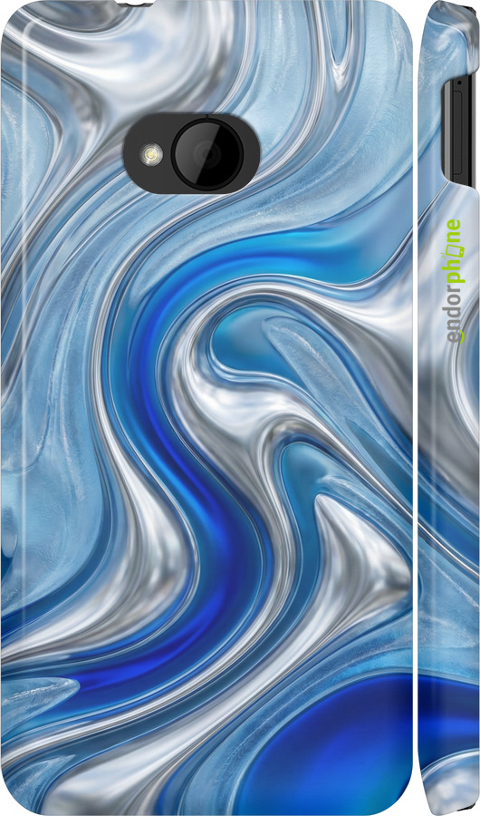 3D пластиковый глянцевый чехол Liquid Chrome для HTC One M7 - 6781c-36 изображение 