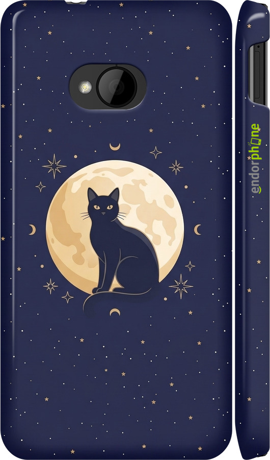 3D пластиковий глянцевий чехол Cute Cat Celestial/Witchy для HTC One M7 - 6787c-36 изображение 
