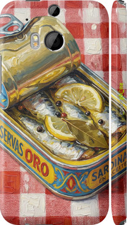 3D пластиковый глянцевый чехол 'Vintage Sardine Tin Phone' для HTC One M8 dual sim изображение 7