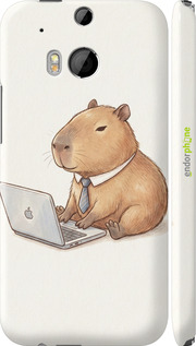 3D пластиковый глянцевый чехол 'Funny Capybara CEO Working' для HTC One M8 dual sim изображение 1