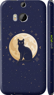 3D пластиковый глянцевый чехол 'Cute Cat Celestial/Witchy' для HTC One M8 изображение 3