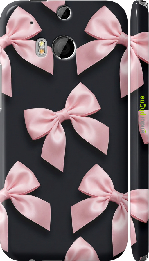 3D пластиковый глянцевый чехол Coquette Ribbons Dark Coquette для HTC One M8 dual sim - 6767c-55 изображение 