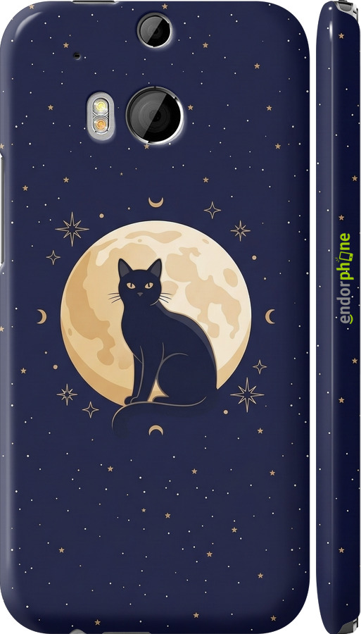 3D пластиковый глянцевый чехол Cute Cat Celestial/Witchy для HTC One M8 - 6787c-30 изображение 