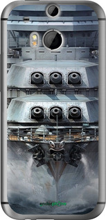 Силиконовый чехол Линкор, world of tanks, wargaming, военный корабль для HTC One M8 dual sim - 6453u-55 изображение 