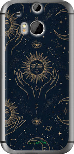 Силіконовий чехол Celestial Harmony: Sun & Moon Gold Mystic Pattern для HTC One M8 dual sim - 6778u-55 изображение 