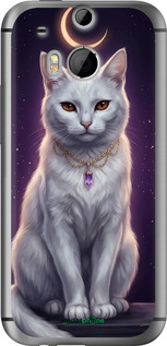 Силіконовий чехол Mystic White Cat Gothic Dark Purple Gold для HTC One M8 - 6805u-30 изображение 