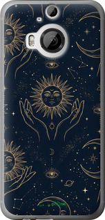 Силиконовый чехол 'Celestial Harmony: Sun & Moon Gold Mystic Pattern' для HTC One M9 Plus изображение 3