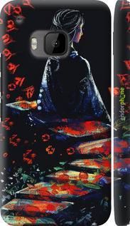 3D пластиковий глянцевий чехол Мрійлива дівчина для HTC One M9 - 6042c-129 изображение 