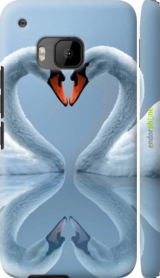 3D пластиковий глянцевий чехол Лебеді для HTC One M9 - 6007c-129 изображение 