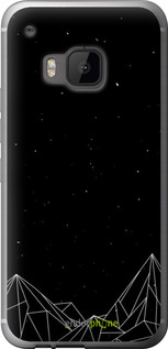 Силиконовый чехол Черно белые абстрактные горы для HTC One M9 - 6437u-129 изображение 
