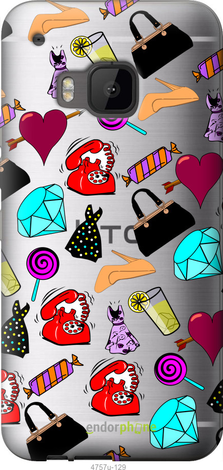 Силиконовый чехол stickers для HTC One M9 - 4757u-129 изображение 