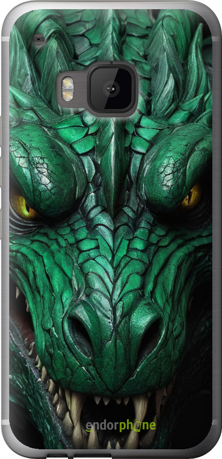 Силіконовий чехол Зелений дракон v2 для HTC One M9 - 5817u-129 изображение 