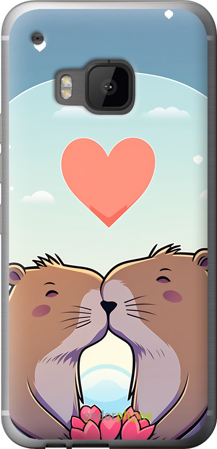 Силіконовий чехол Капібара кохання для HTC One M9 - 6027u-129 изображение 