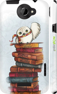3D пластиковый глянцевый чехол Сова и книги для HTC One X+ - 6436c-69 изображение 