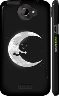 3D пластиковый глянцевый чехол Лунные объятия для HTC One X - 6508c-42 изображение 