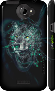 3D пластиковый глянцевый чехол Wolf для HTC One X+ - 6610c-69 изображение 