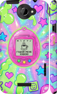 3D пластиковый глянцевый чехол 'Y2K Aesthetic Retro Pet: Годуй мене кавою' для HTC One X+ изображение 3