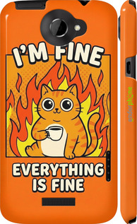 3D пластиковый глянцевый чехол 'Funny Cat' для HTC One X+ изображение 3