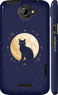 3D пластиковый глянцевый чехол 'Cute Cat Celestial/Witchy' для HTC One X+ изображение 5
