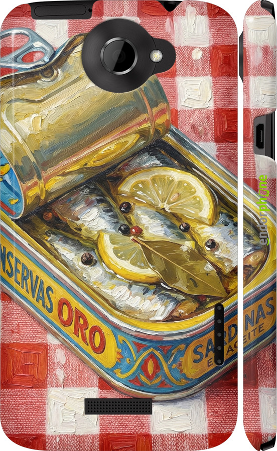3D пластиковый глянцевый чехол Vintage Sardine Tin Phone для HTC One X+ - 6772c-69 изображение 