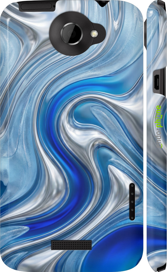 3D пластиковий глянцевий чехол Liquid Chrome для HTC One X+ - 6781c-69 изображение 