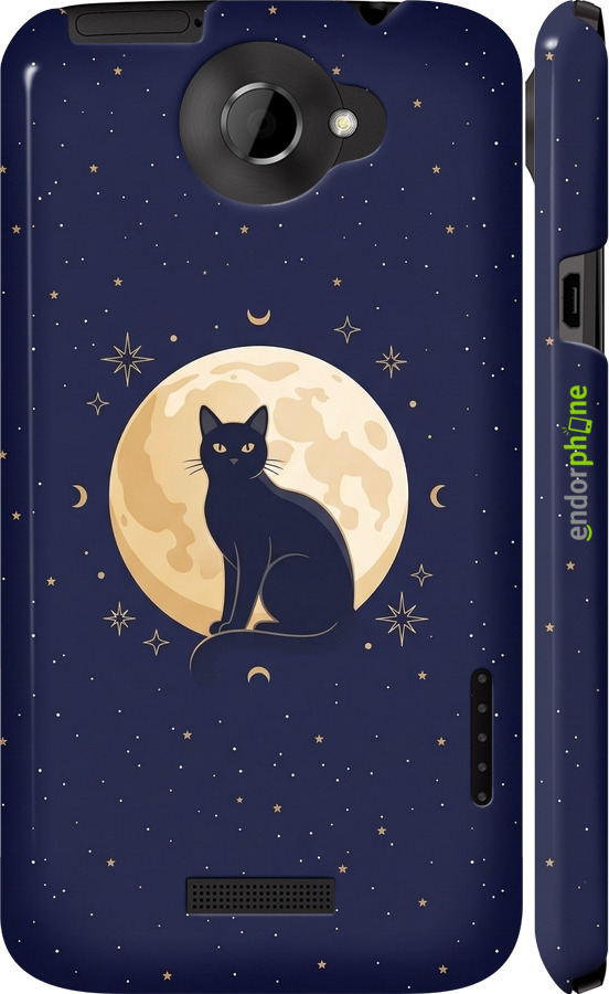 3D пластиковый глянцевый чехол Cute Cat Celestial/Witchy для HTC One X+ - 6787c-69 изображение 