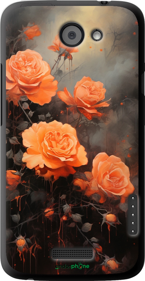 Силіконовий чехол Оранжеві троянди для HTC One X+ - 5944u-69 изображение 