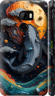 3D пластиковый матовый чехол Кит в космосе для HTC One X10 - 6328m-995 изображение 