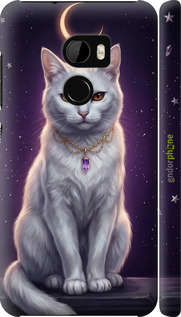 3D пластиковий матовий чехол Mystic White Cat Gothic Dark Purple Gold для HTC One X10 - 6805m-995 изображение 