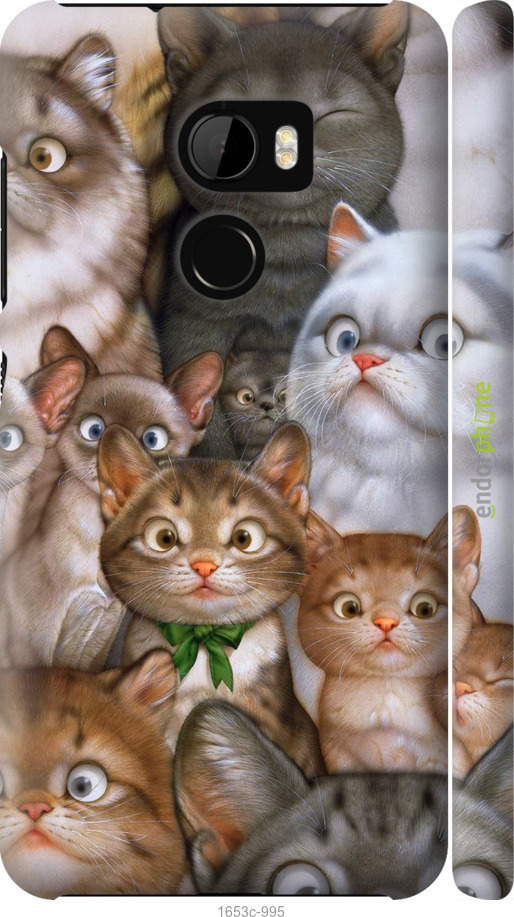 

3D пластиковий матовий чохол "Коти" для HTC One X10