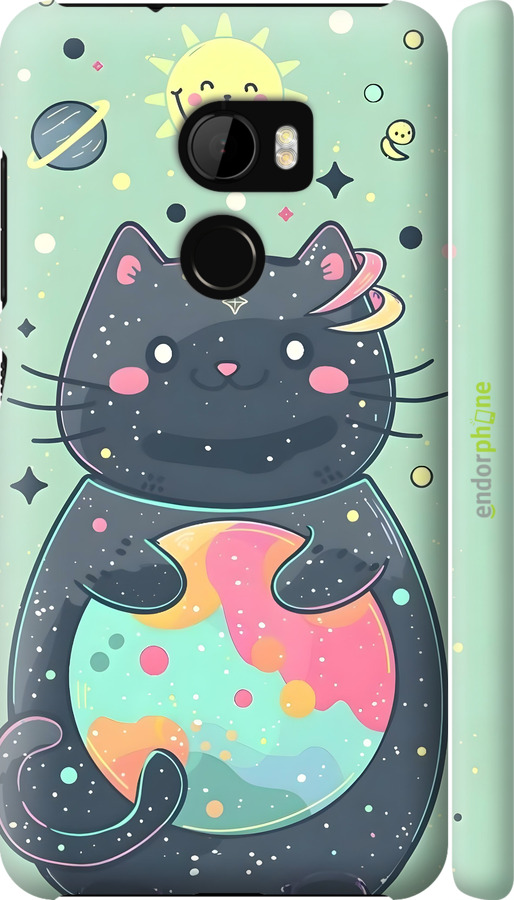 3D пластиковый матовый чехол Милый котик для HTC One X10 - 6364m-995 изображение 
