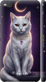 3D пластиковый матовый чехол Mystic White Cat Gothic Dark Purple Gold для HTC One X9 - 6805m-783 изображение 