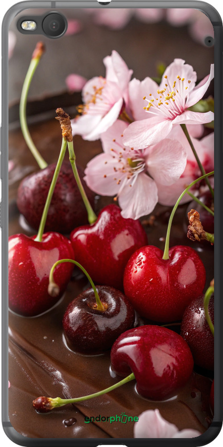Силиконовый чехол Вишня в шоколаде для HTC One X9 - 6698u-783 изображение 