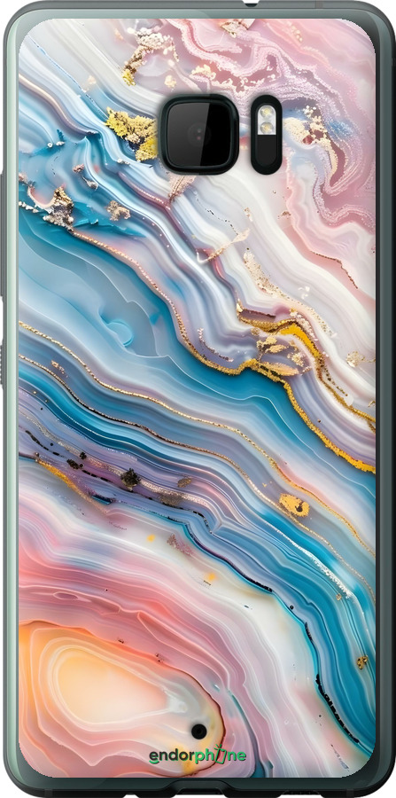 Силиконовый чехол Мрамор красивый для HTC U Ultra - 6376u-833 изображение 
