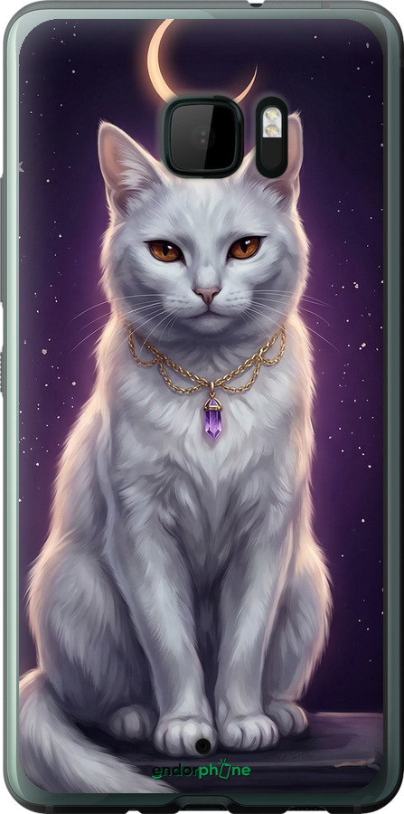 Силиконовый чехол Mystic White Cat Gothic Dark Purple Gold для HTC U Ultra - 6805u-833 изображение 