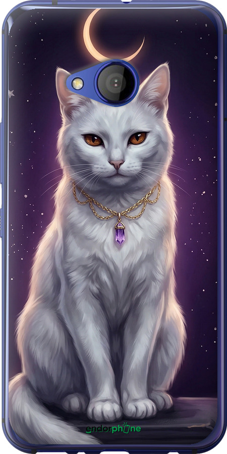 Силиконовый чехол Mystic White Cat Gothic Dark Purple Gold для HTC U11 Life - 6805u-1385 изображение 