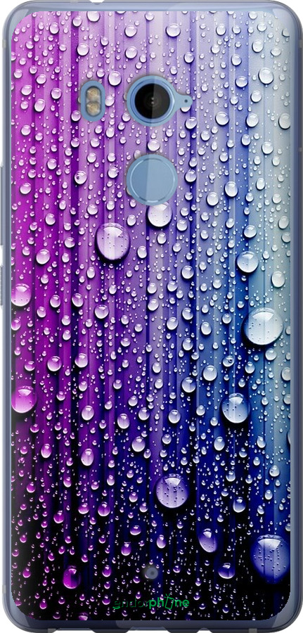 

Силіконовий чохол "Краплини води" для HTC U11 Plus, Синій