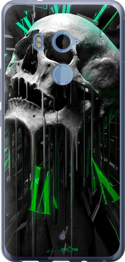 

Силіконовий чохол "Череп-годинник" для HTC U11 Plus, Зелений