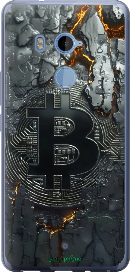 Силіконовий чехол Розпечений біткойн для HTC U11 Plus - 6091u-1363 изображение 