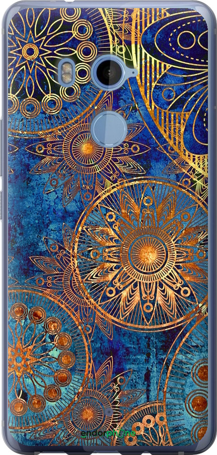 

Силіконовий чохол "Золотий візерунок" для HTC U11 Plus, Синій