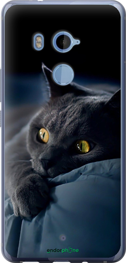 

Силіконовий чохол "Димчастий кіт" для HTC U11 Plus, Сірий