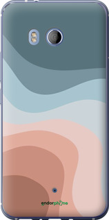 Силиконовый чехол С синими и розовыми волнами в стиле ретро для HTC U11 - 6532u-1007 изображение 
