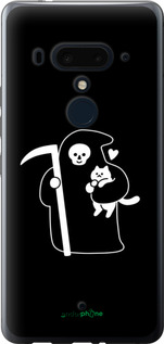 Силиконовый чехол Минималистичный арт: смерть и кошка для HTC U12 Plus - 6529u-1712 изображение 