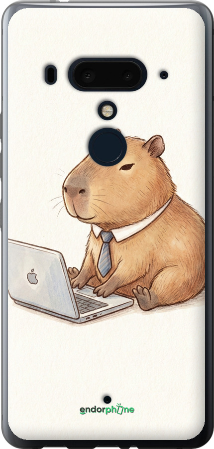Силиконовый чехол Funny Capybara CEO Working для HTC U12 Plus - 6777u-1712 изображение 