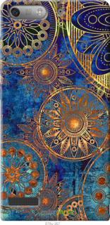 Силиконовый чехол Золотой узор для Huawei Ascend G6 - 678u-367 изображение 