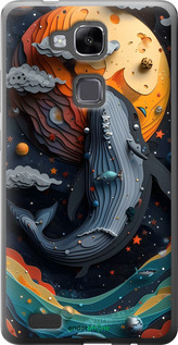 Силіконовий чехол Кит у космосі для Huawei Ascend Mate 7 - 6328u-140 изображение 