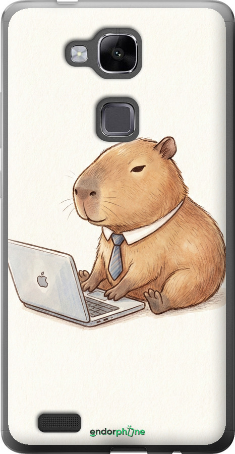 Силиконовый чехол Funny Capybara CEO Working для Huawei Ascend Mate 7 - 6777u-140 изображение 